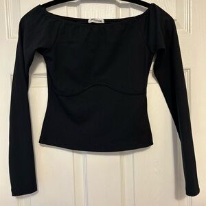 LNA size small cropped Black Off-Shoulder Top